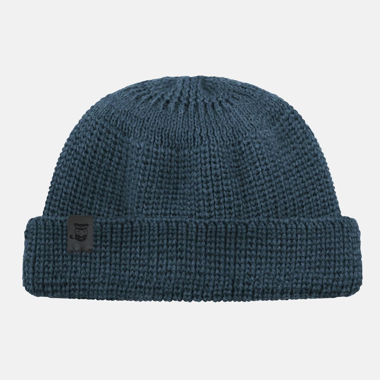HANSEHELD Strickmütze Seebär Dockermütze Seemannsmütze kurz flach GOTS - Made in Germany