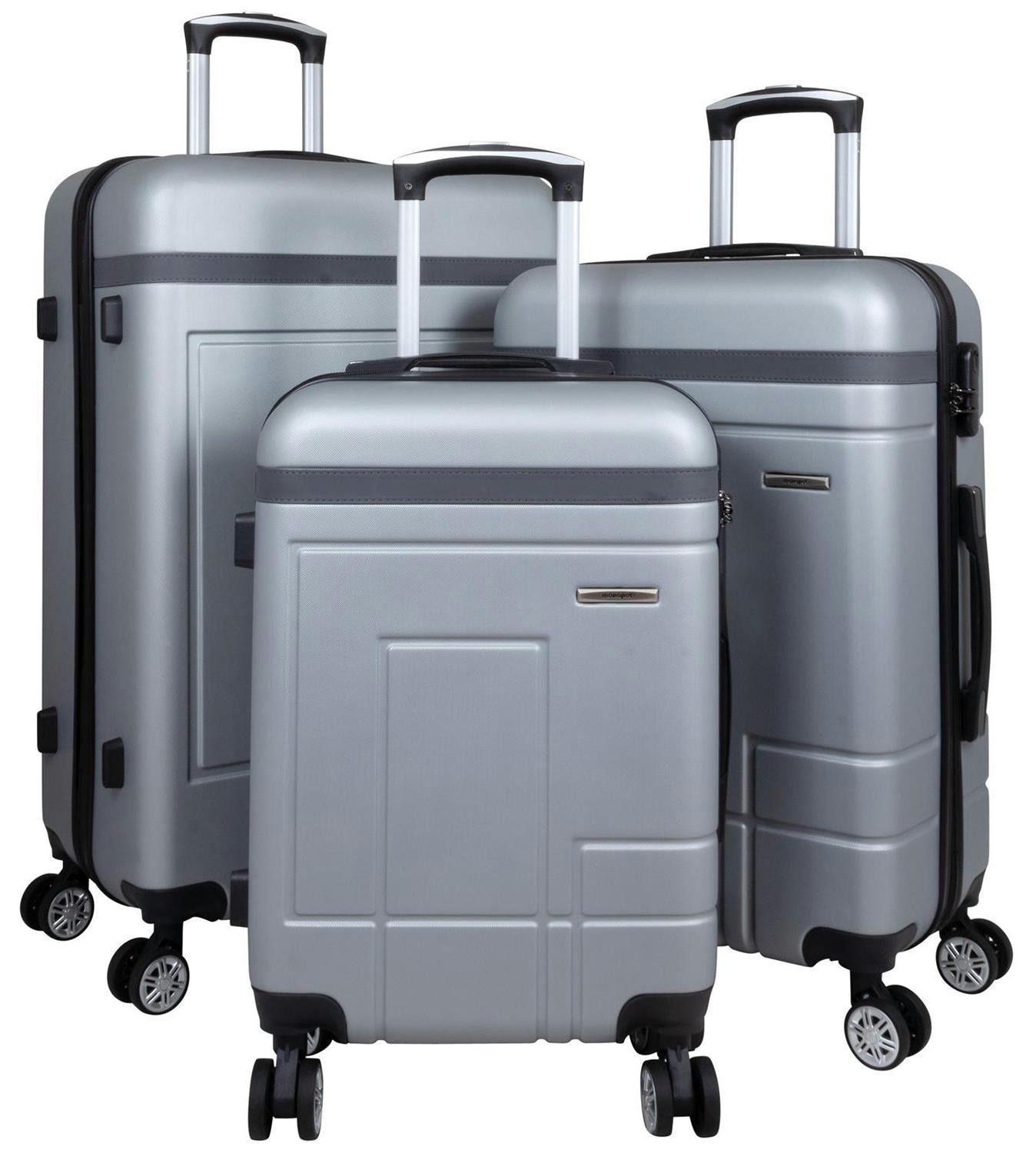 Warenhandel König Trolleyset Luzern, 4 Rollen, (Gr. M, L und XL, 3 tlg., Hartschalen Trolley Set), Hartschale, robust, aufrecht rollbar