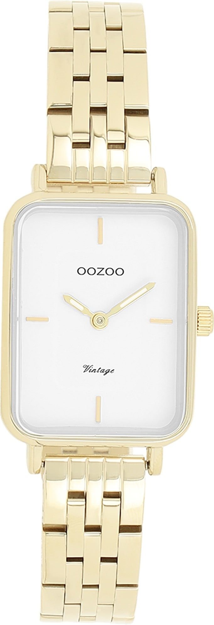 OOZOO Quarzuhr Oozoo Damen Armbanduhr OOZOO Vintage, (Analoguhr), Damenuhr rechteckig, extra groß (24x28mm) Metallarmband, Fashion-Style