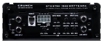 Crunch GTO Digital 3CH AMP GTO-3750, 3CH Micro Class D V Endverstärker (Anzahl Kanäle: 3)