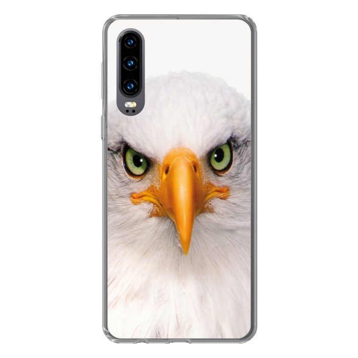 MuchoWow Handyhülle Jungen - Adler - Amerikanischer Weißkopfseeadler - Vogel - Porträt - Handyhülle Huawei P30 Handy Case Silikon Bumper Case