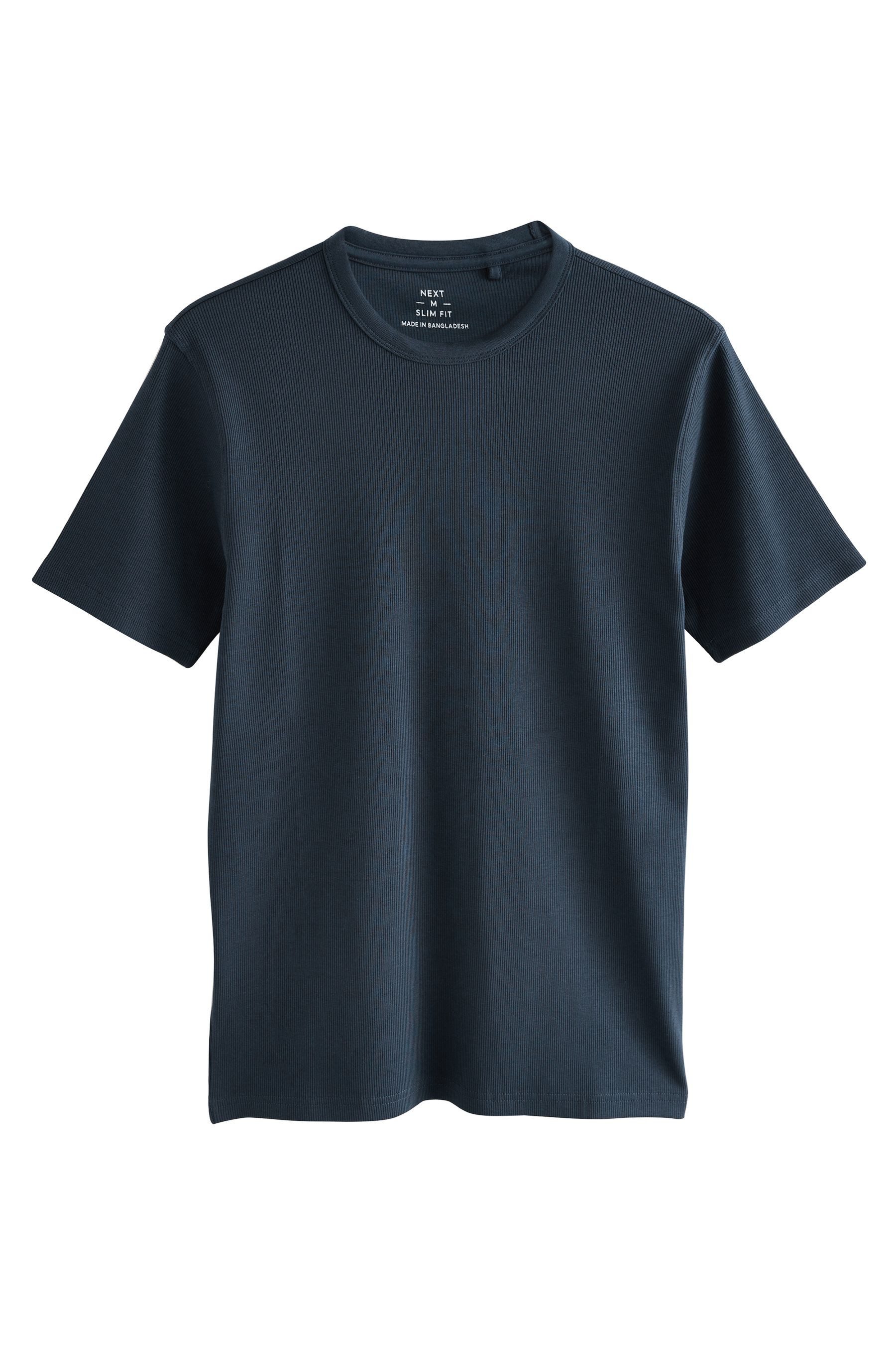T-Shirt Geripptes Slim Fit T-Shirt mit kurzen Ärmeln