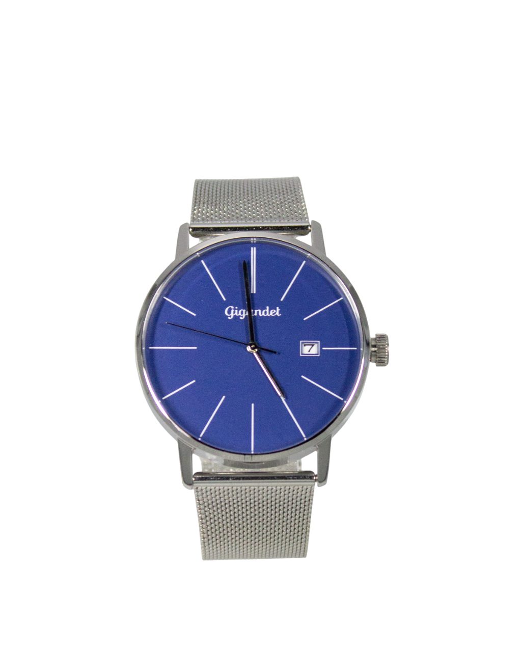 Gigandet Quarzuhr Armbanduhr Herren Edelstahl Silber Blau G42-021, Mineralglas, Datumsanzeige