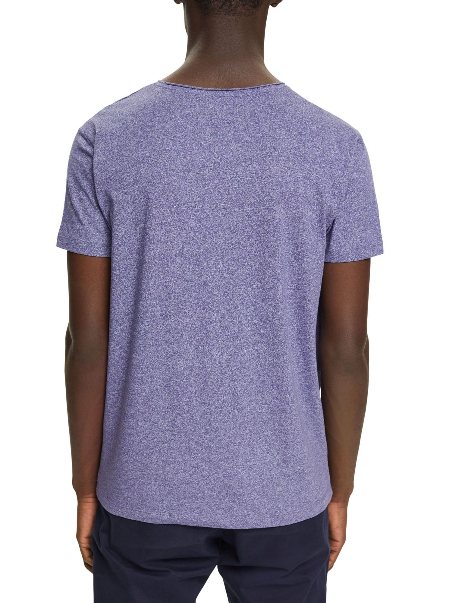 edc by Esprit T-Shirt Recycelt: (1-tlg) meliertes PURPLE Jersey-T-Shirt DARK