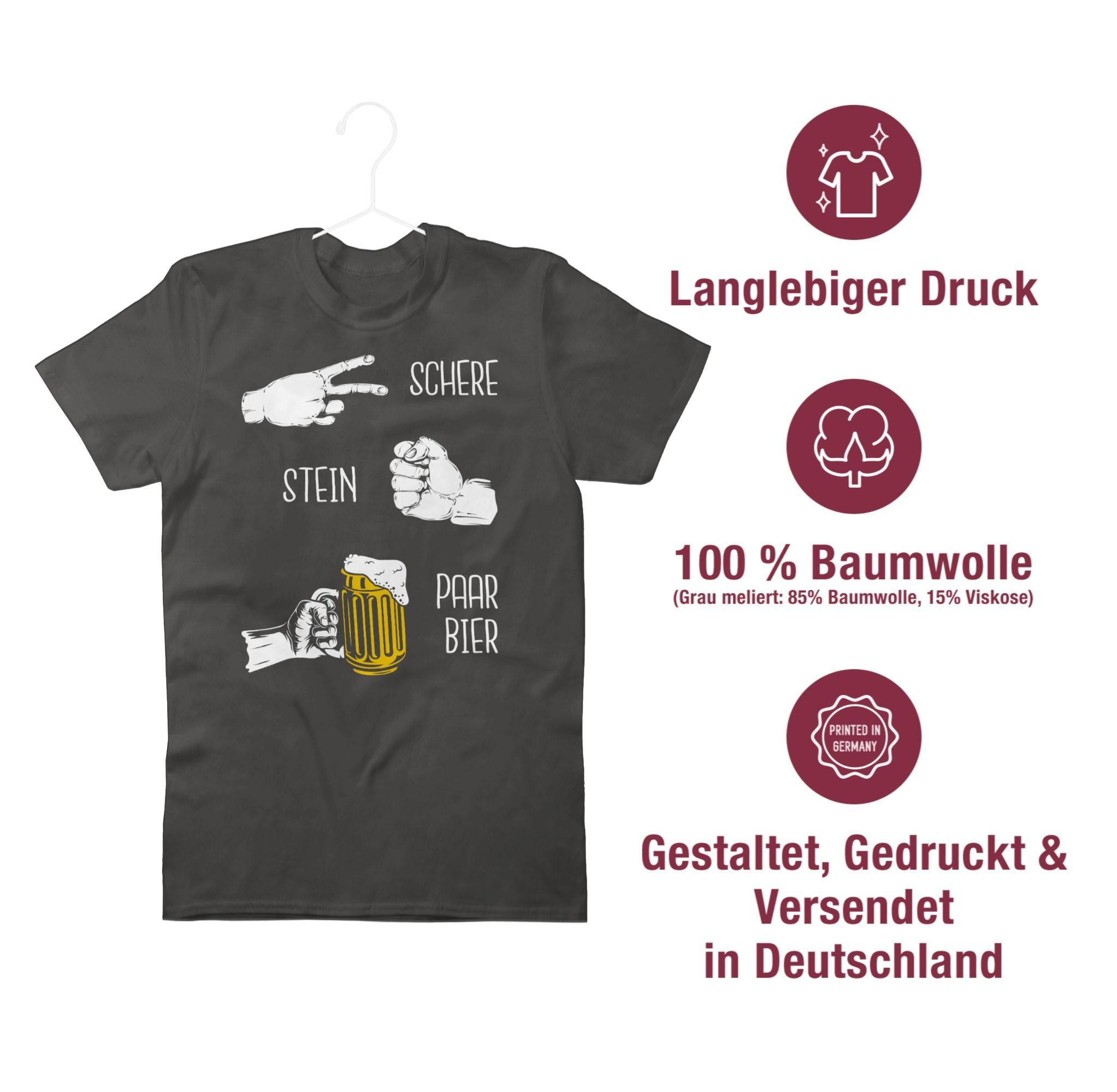 Biergeschenke Lustig Alkohol Shirtracer Herrentag - Schere Dunkelgrau Stein Party T-Shirt Hopfen Herren Geschenk - Bier - 02 &
