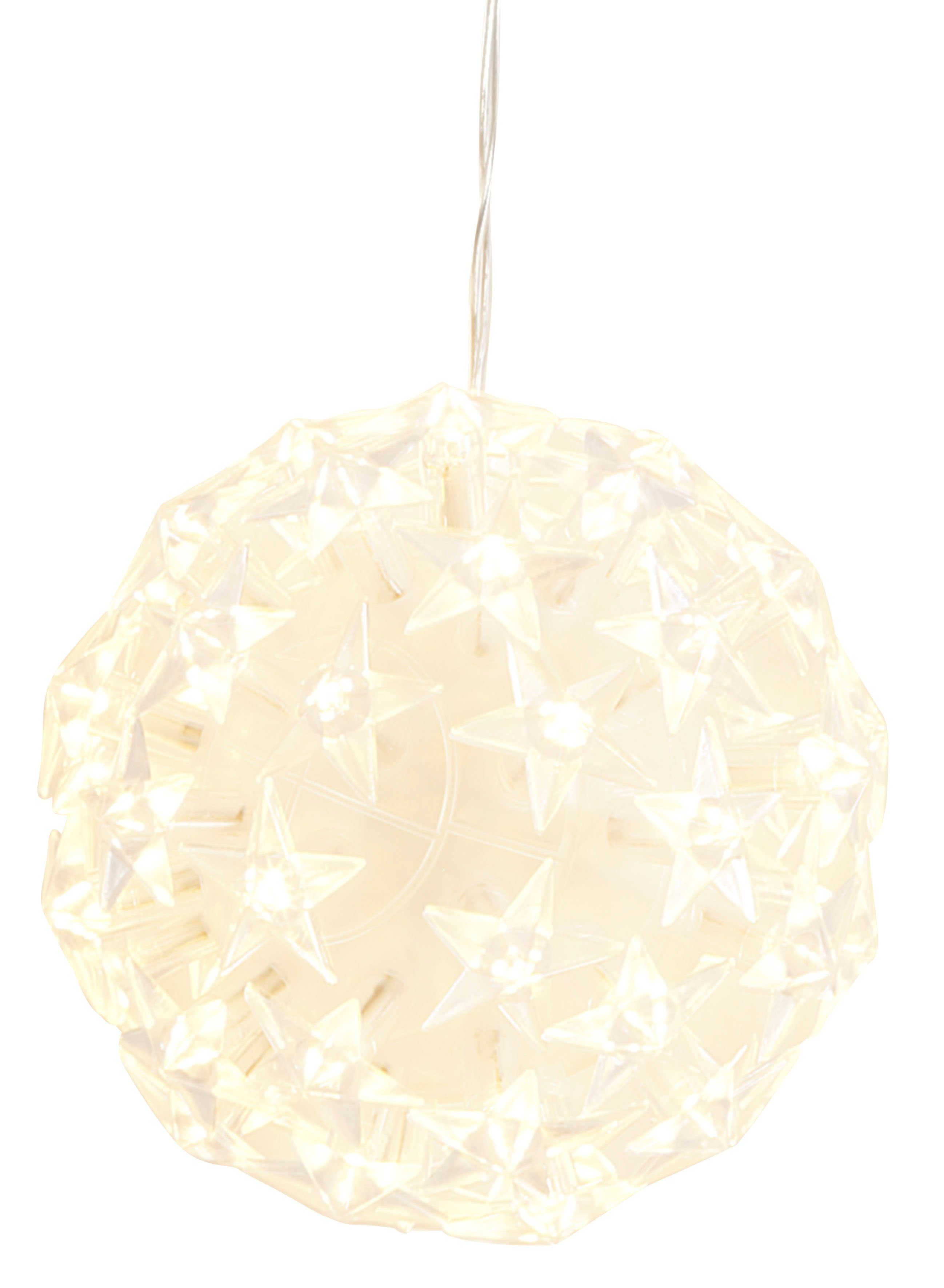 LED Weihnachtsdeko Design Kugel integriert, mit Warmweiß, LED aussen LED Sternen, AM fest Dekolicht,