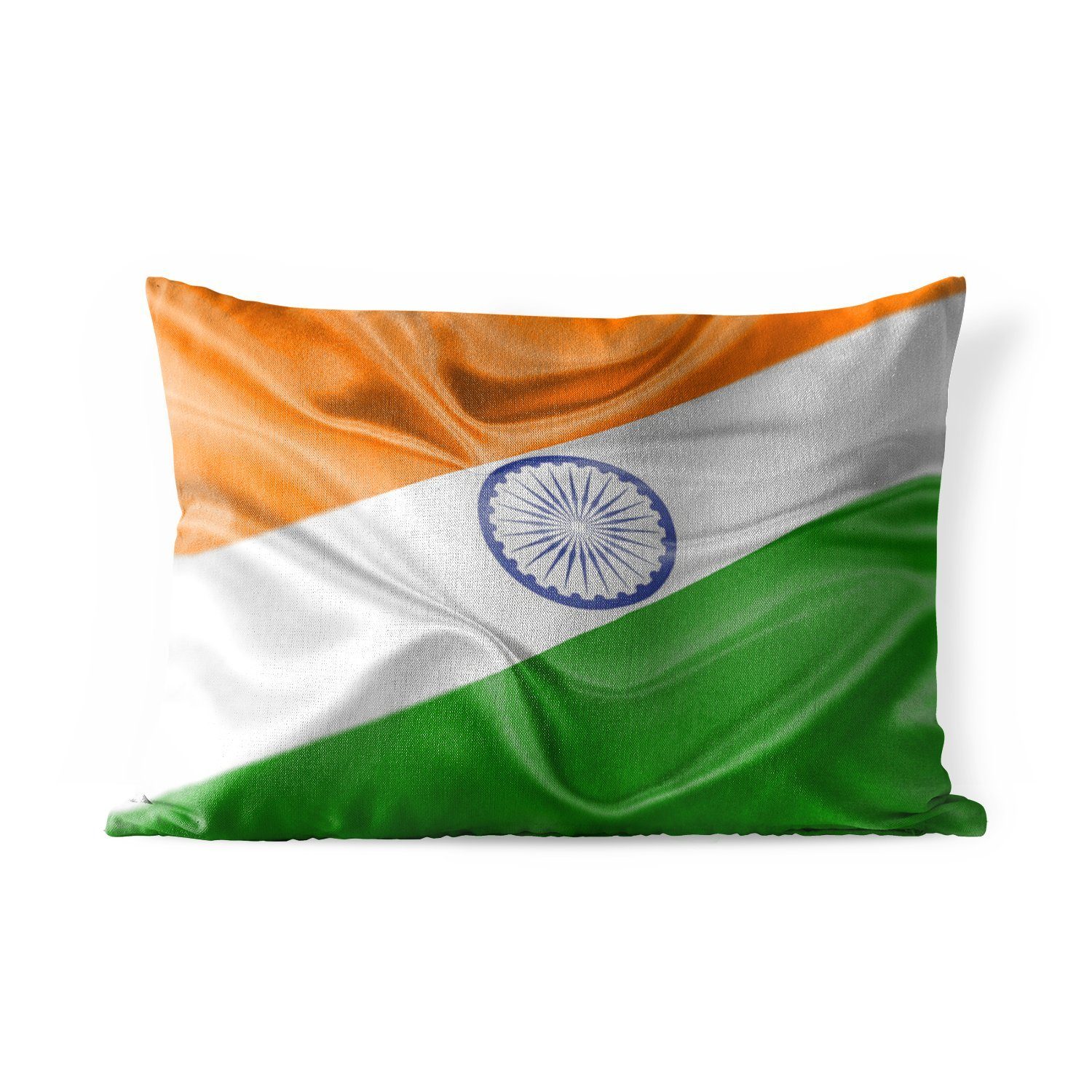 der Flagge Dekokissen Kissenhülle Outdoor-Dekorationskissen, Polyester, Nahaufnahme von Dekokissenbezug, Indien, MuchoWow