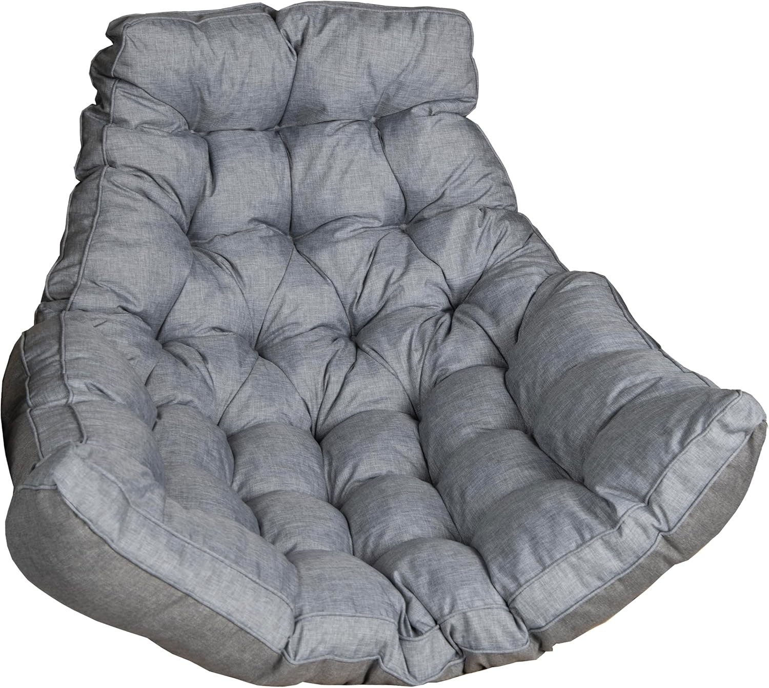sunnypillow Polsterauflage Hängesessel Kissen - Auflage für Rattan & Polyrattan Hängeschaukel, Grau