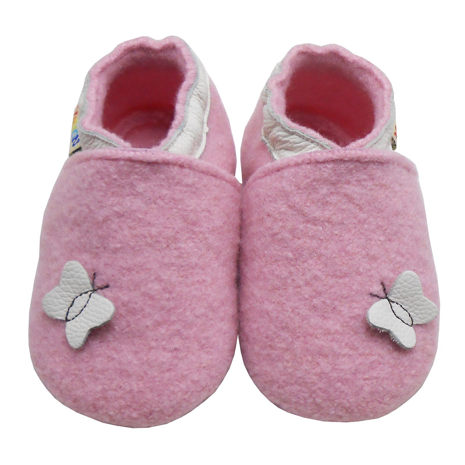 Schuhe Babyschuhe Mädchen Yalion Schuhe Kinder Anti Schweiß Krabbelschuh Filz Hausschuhe aus 100% Schafwolle, Schmetterlings Ros