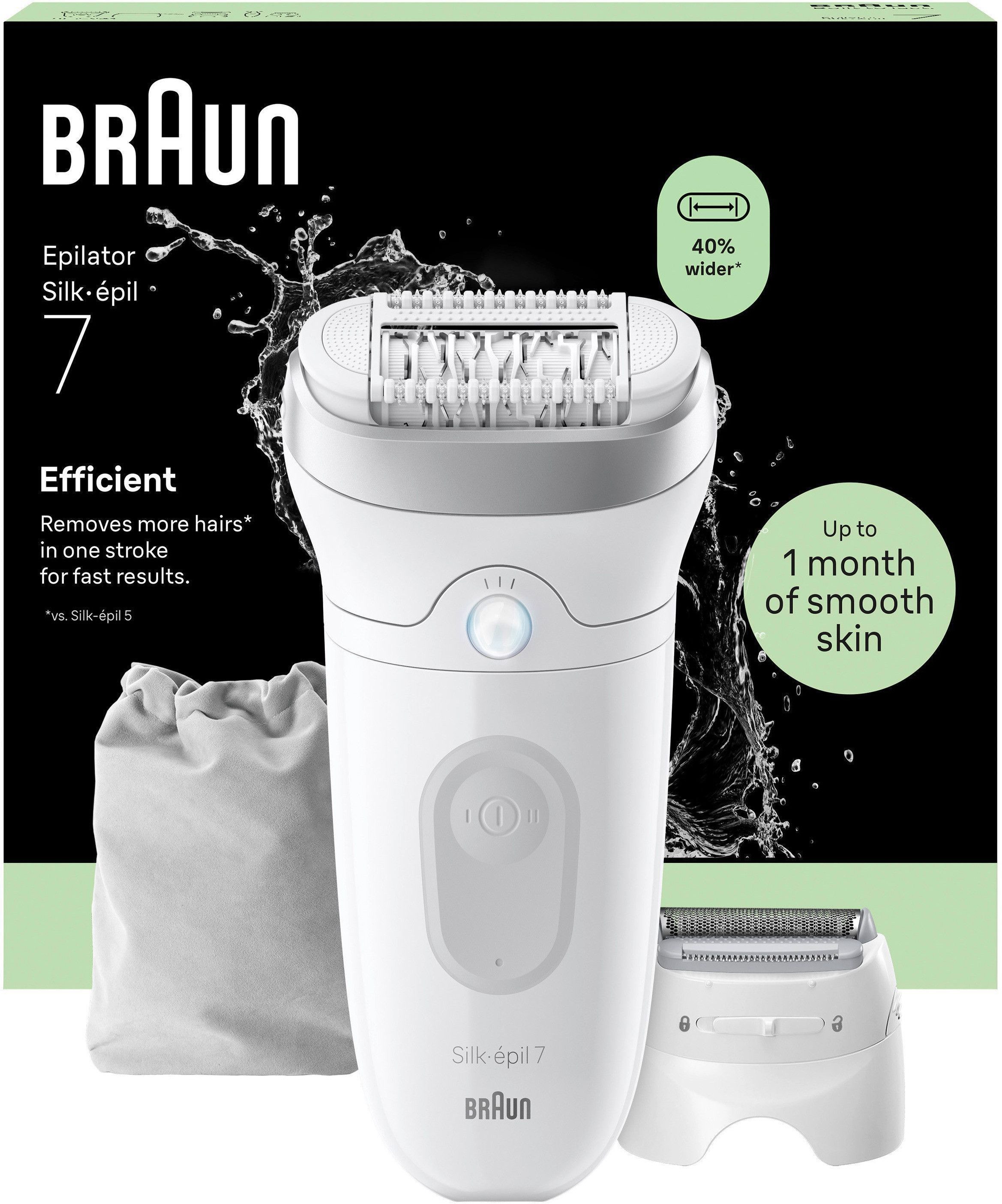 Braun Epilierer Silk-épil 7 SE7-041, Rasier- & Trimmeraufsatz, Wet&Dry