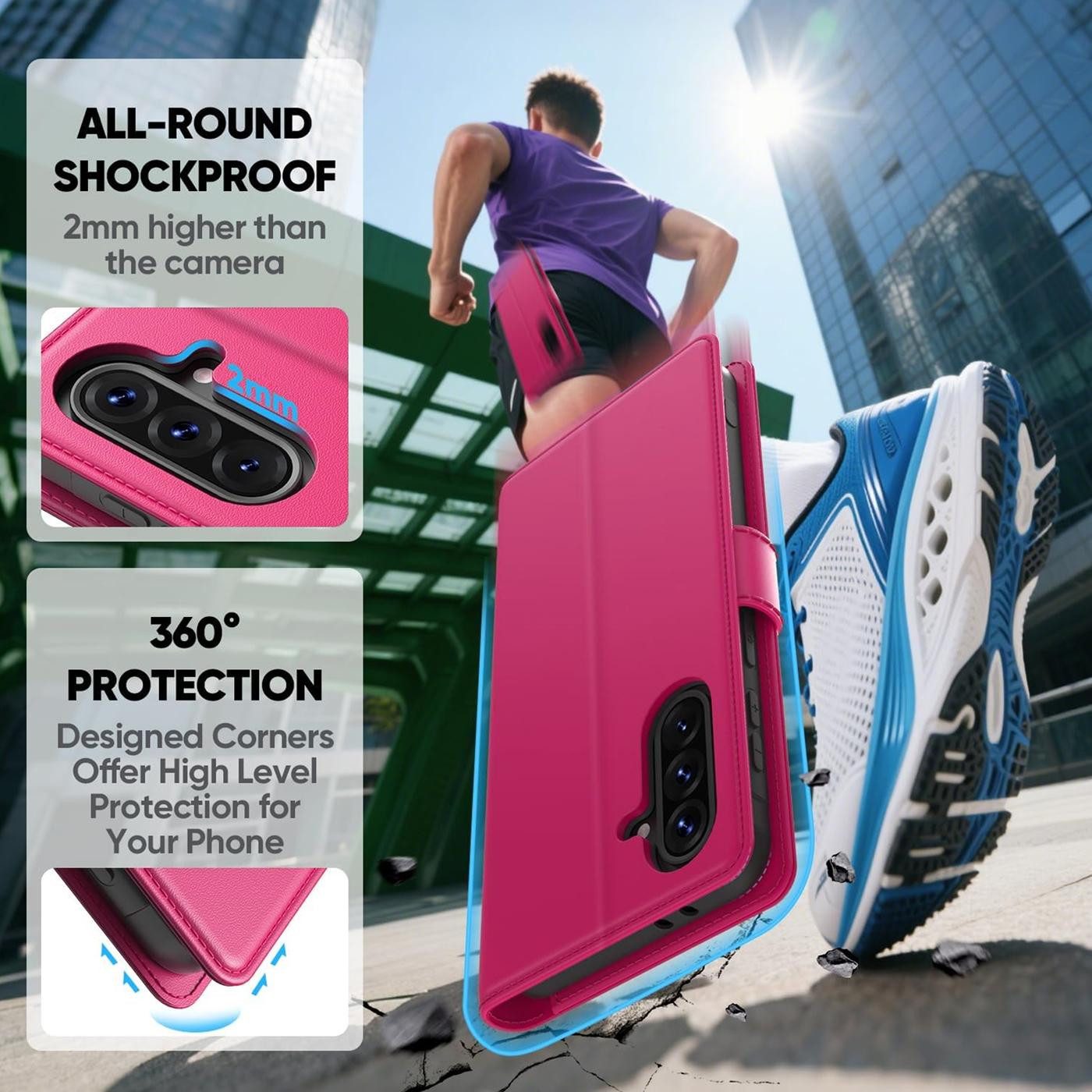 CoolGadget Handyhülle Book Case Handy Tasche für Samsung Galaxy A37 5G 6,7 Zoll, Hülle Klapphülle Flip Cover für Samsung A37 5G Schutzhülle stoßfest – Bild 5 von 5