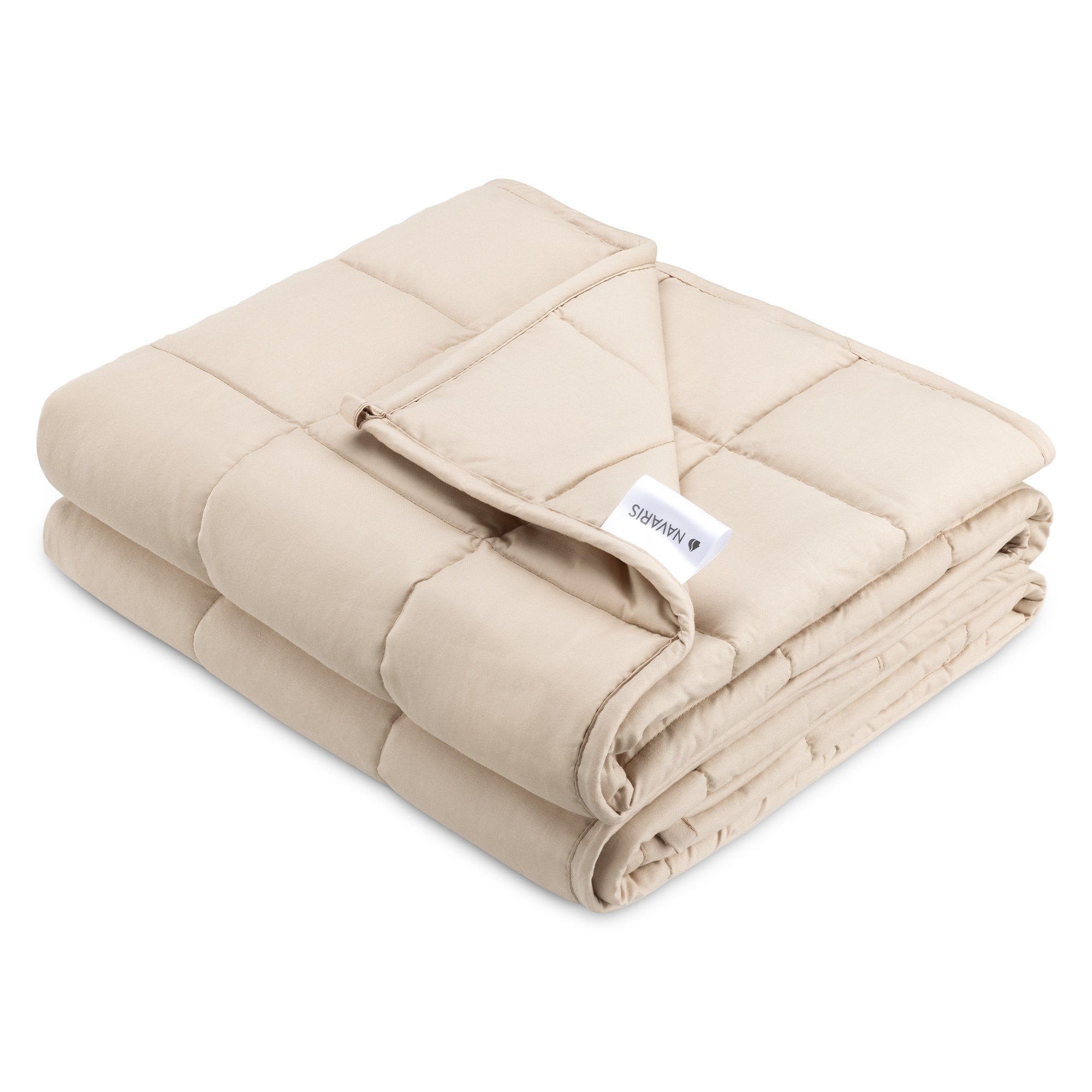 Gewichtsdecke, Decke 135x200cm 8,8kg Gewichtsdecke schwere beschwerte Bettdecke beige, Navaris