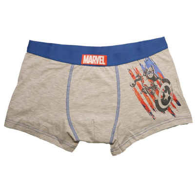 MARVEL Boxershorts Marvel Captain America Herren Unterwäsche Gr. M bis XXL, Grau