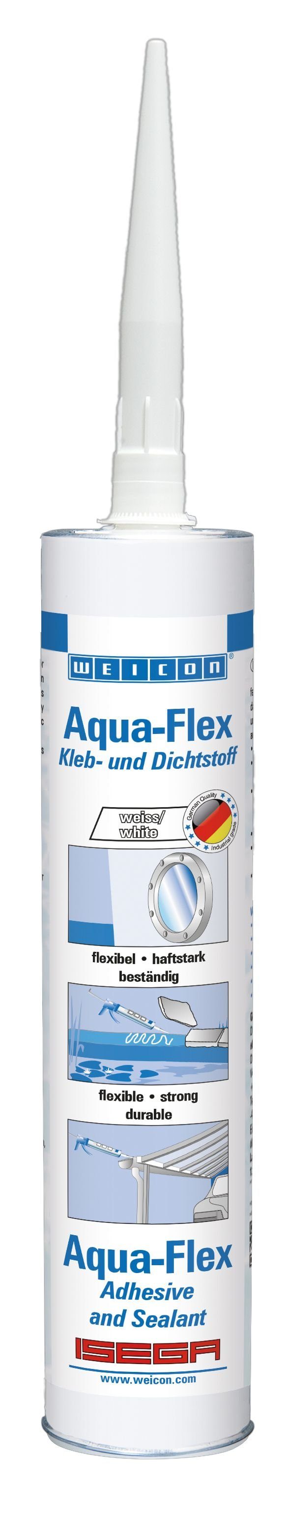 WEICON Klebstoff Aqua-Flex, Kleb- und Dichtstoff für nasse und feuchte Untergründe, (Kartusche), ISEGA-zertifiziert