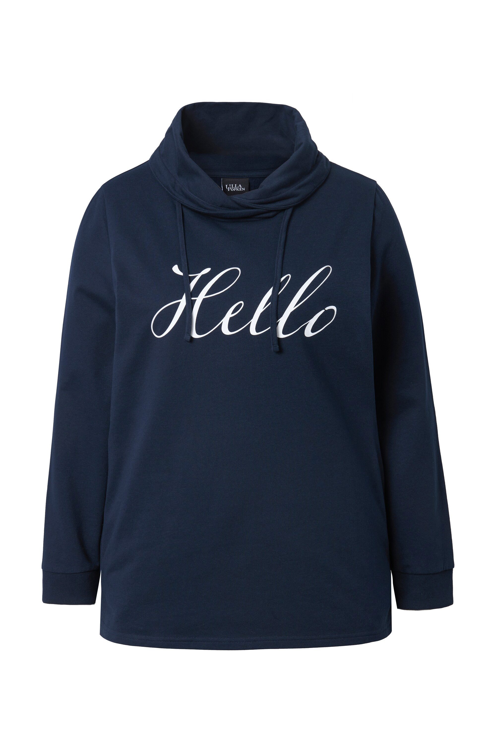 Ulla Popken Sweatshirt Sweatshirt Classic Fit HELLO Stehkragen günstig online kaufen