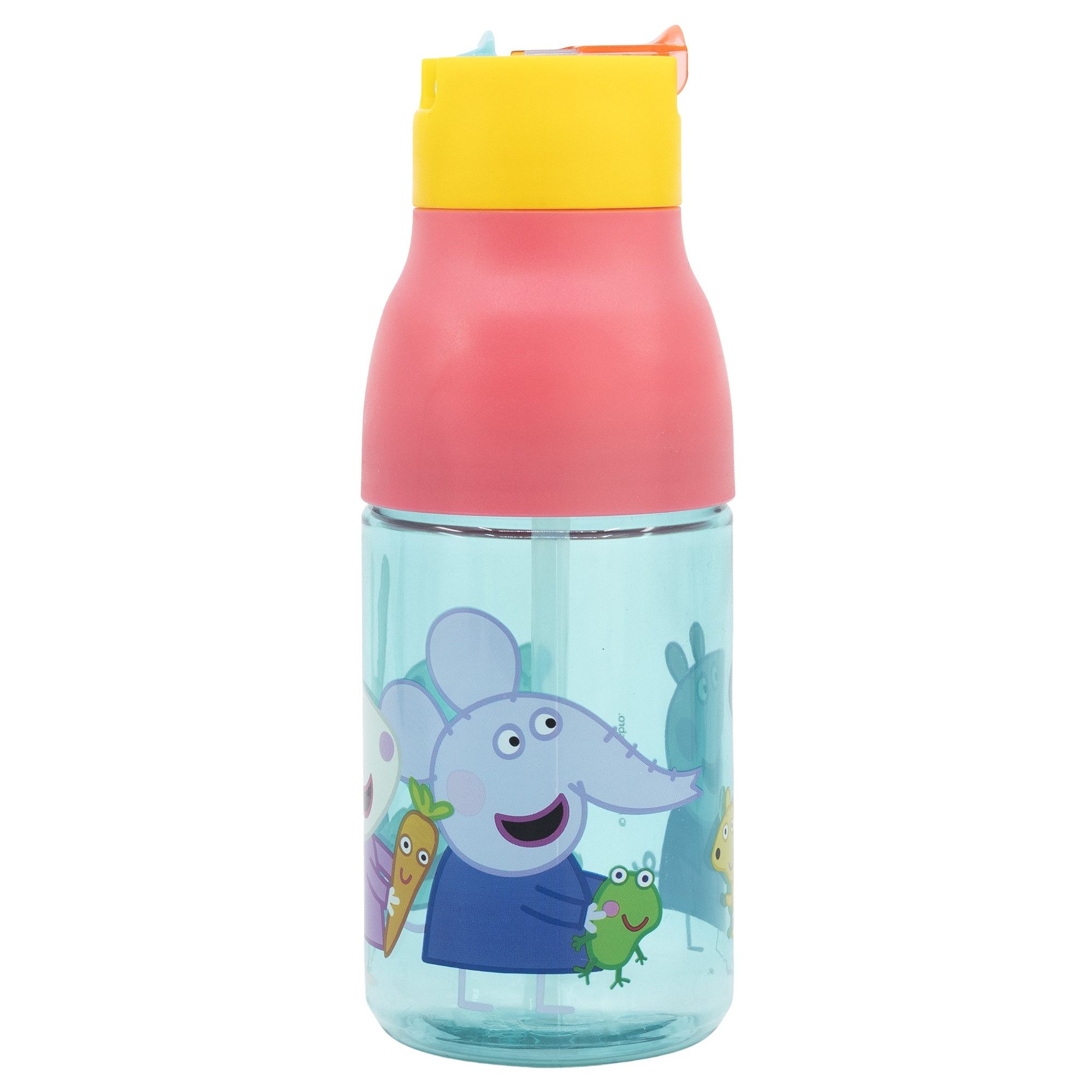Peppa Pig Trinkflasche Peppa Pig Wutz Sportflasche Wasserflasche Flasche Halm 420 ml