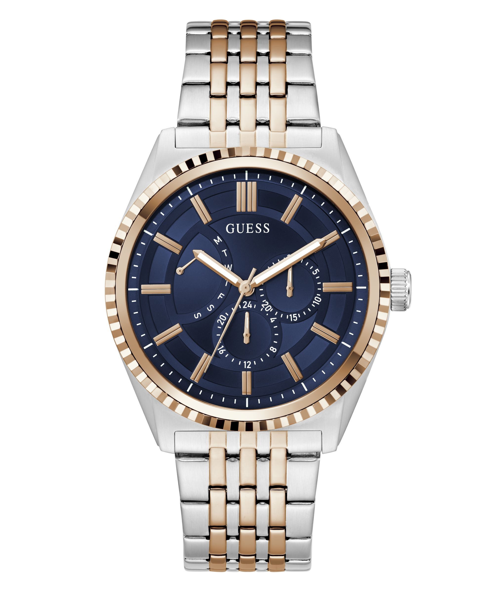 Guess Multifunktionsuhr CAMDEN GW1051G6, Quarzuhr, Armbanduhr, Herrenuhr, Edelstahlarmband, analog, Wochentag