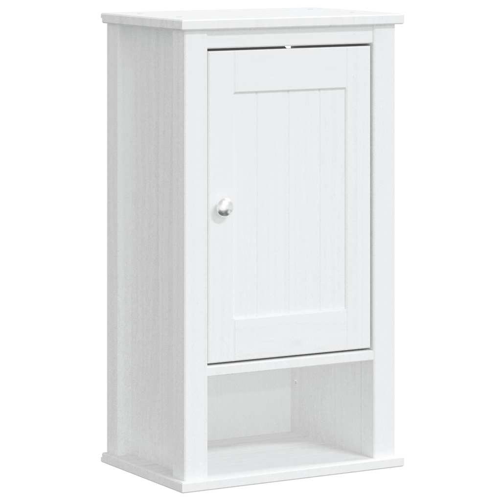 vidaXL Badezimmer-Set Bad-Wandschrank BERG Weiß 40x27x71,5 cm Massivholz Kiefer, (1-St)