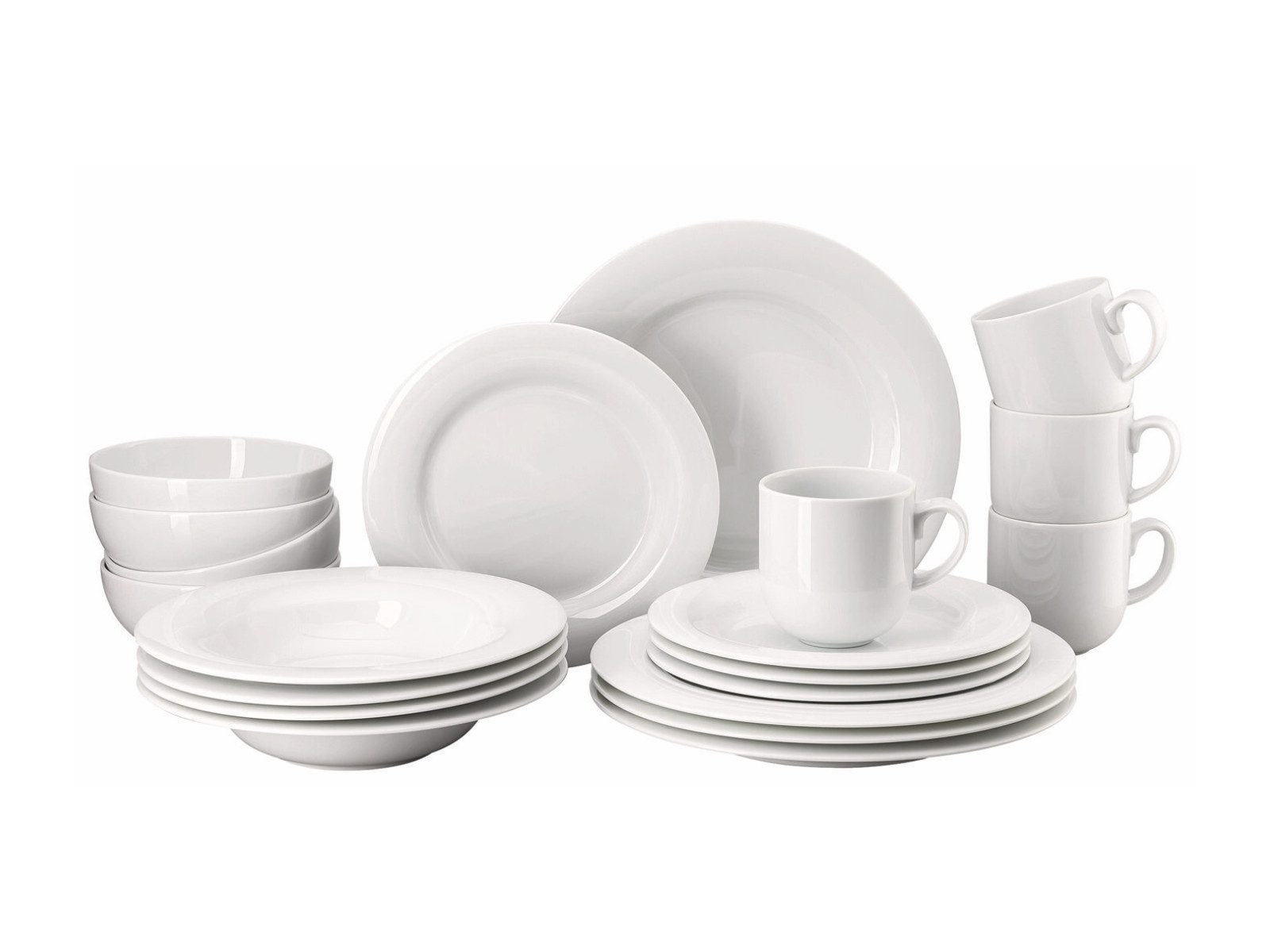 Rosenthal Geschirr-Set Casina Weiss Tafelset 20tlg, Porzellan