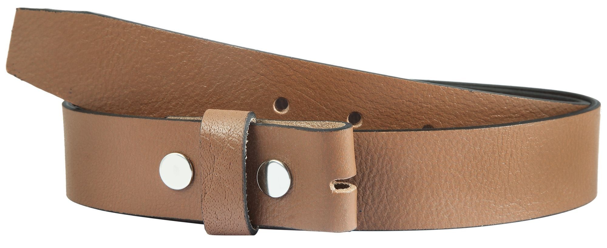 Leonardo Verrelli Ledergürtel Echtleder, braun, für Wechselschnallen, 85 - 125 cm (Bundweite)