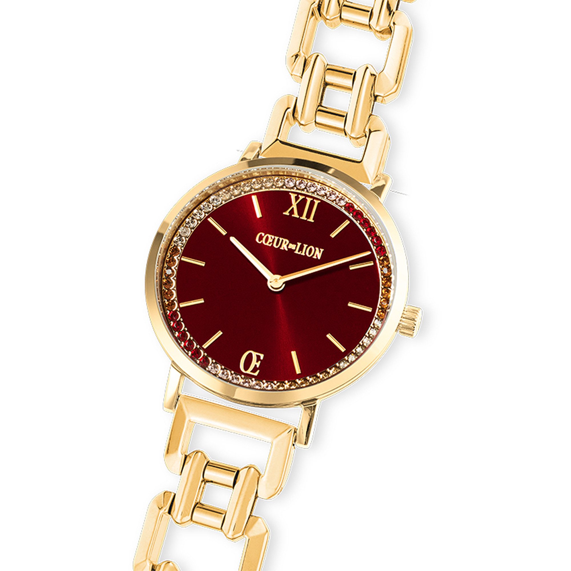COEUR DE LION Quarzuhr Sparkling Festive 7652/74-1603, Armbanduhr, Damenuhr, Edelstahlarmband, analog, Swarovski®-Kristall