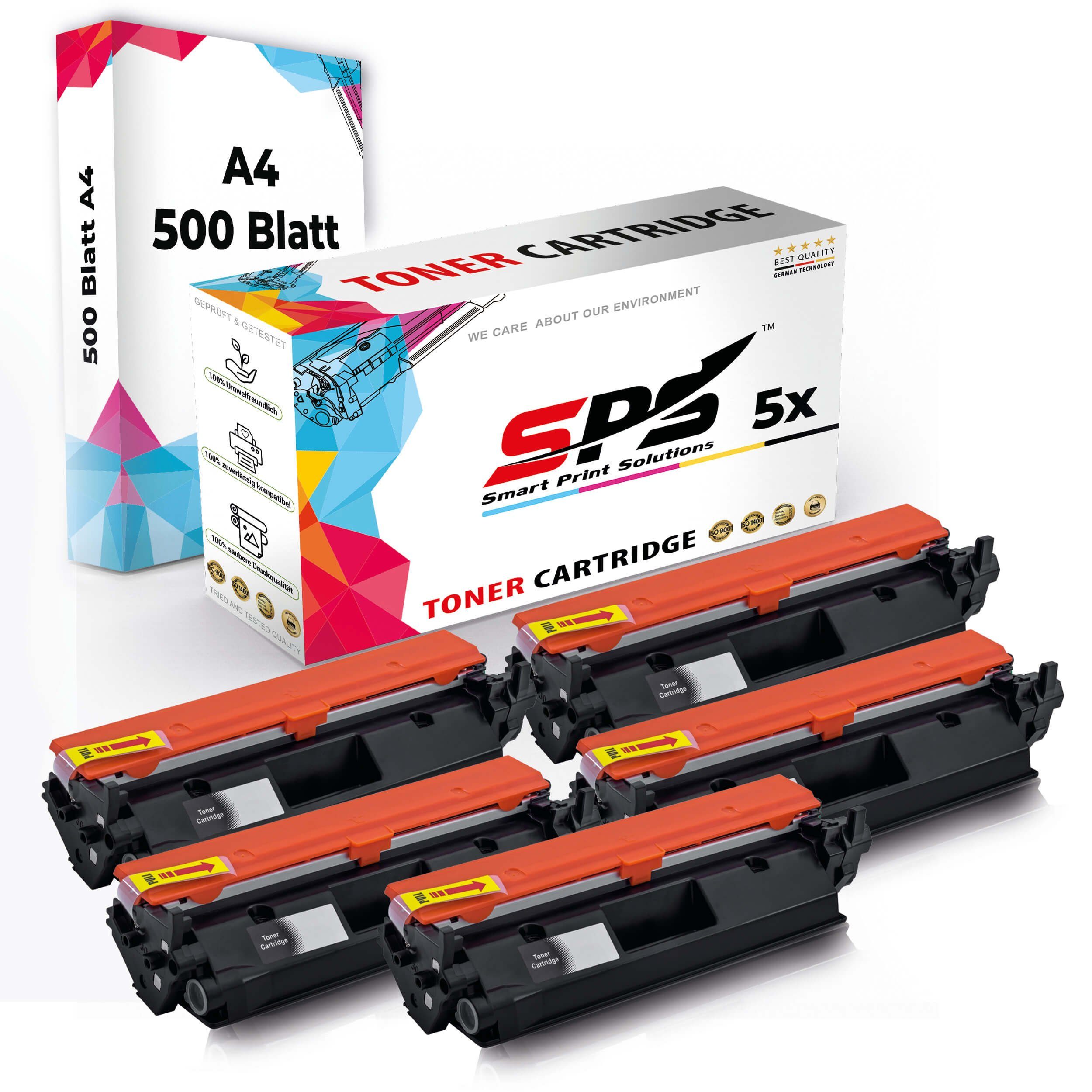 Druckerpapier M, 5x LaserJet Tonerkartusche SPS Kompatibel Pack) Set Pro für A4 Multipack HP (5er +