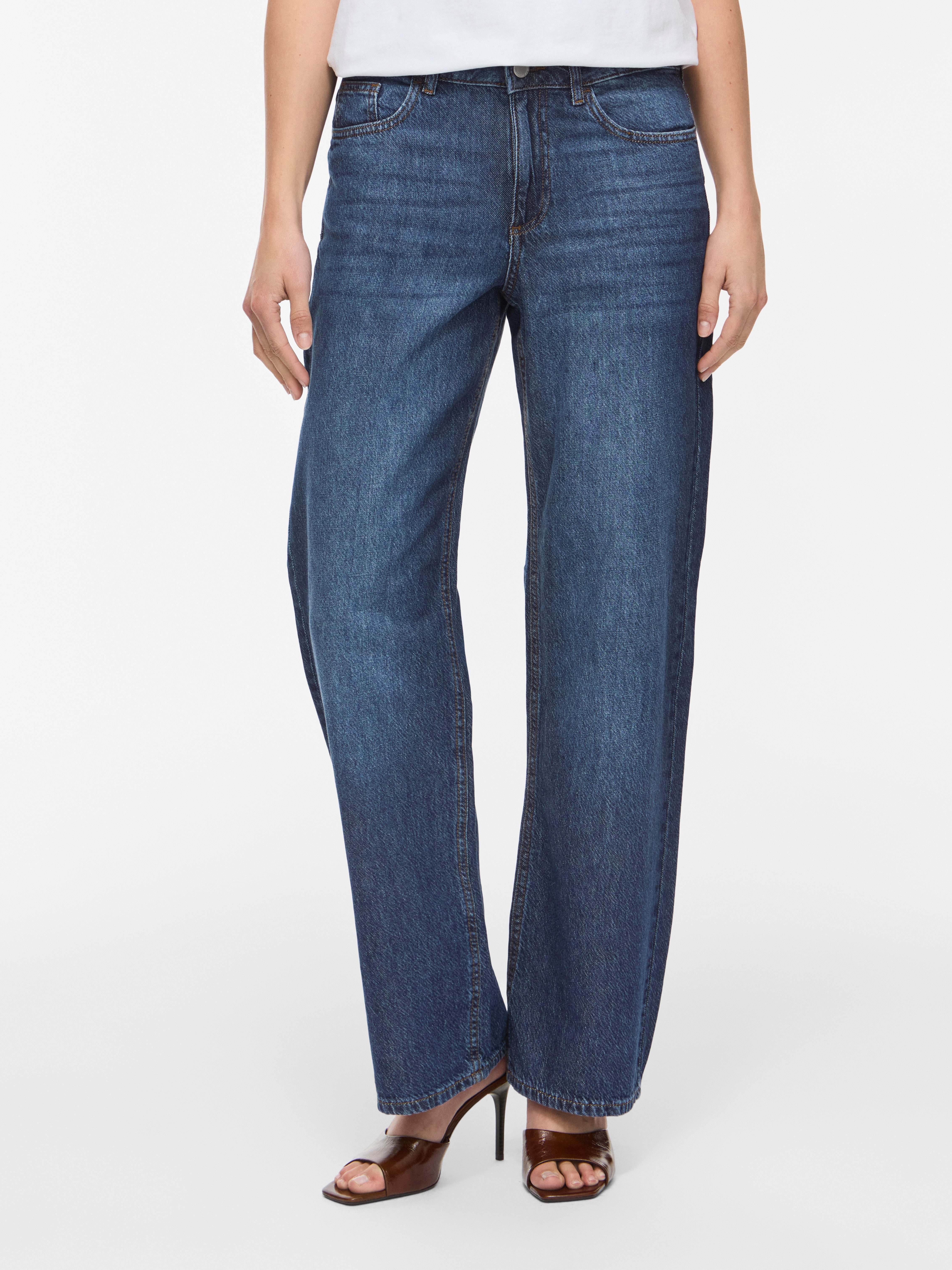 Vila Weite Jeans VIPALMA RW WIDE JEANS DBD PAL20-NOOS Baumwolle, regular waist, wide fit