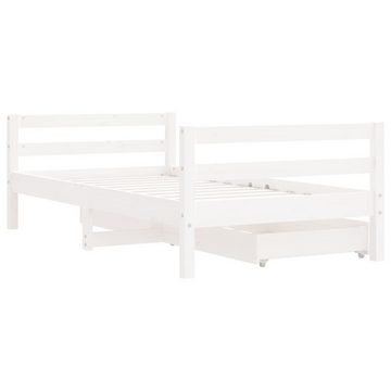vidaXL Kinderbett Kinderbett mit Schubladen Weiß 80x160 cm Massivholz Kiefer