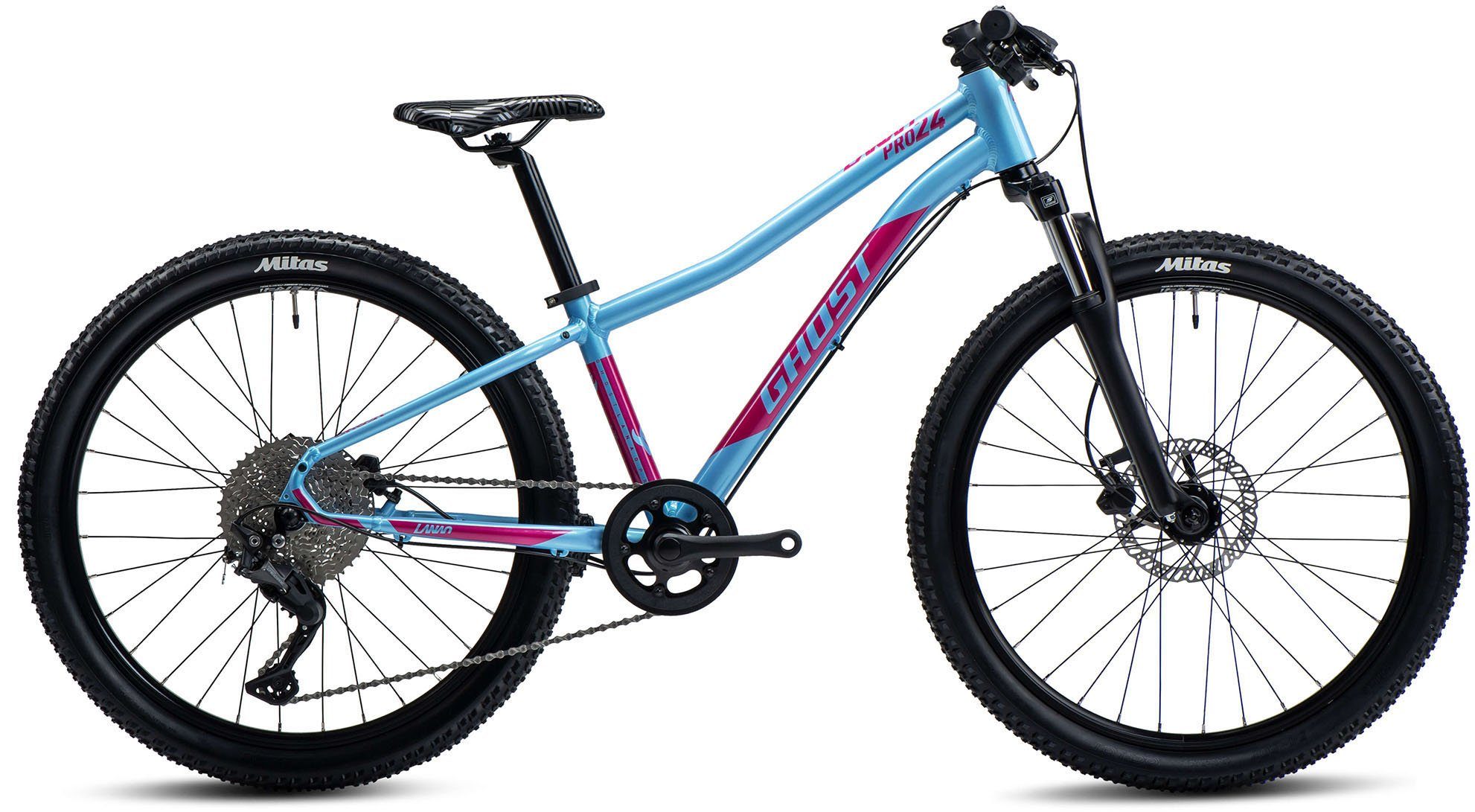 Ghost Mountainbike Lanao 24 Pro, 20 Gang Shimano Deore RD-M6000 Schaltwerk, Kettenschaltung, für Damen und Herren, Kettenschaltung