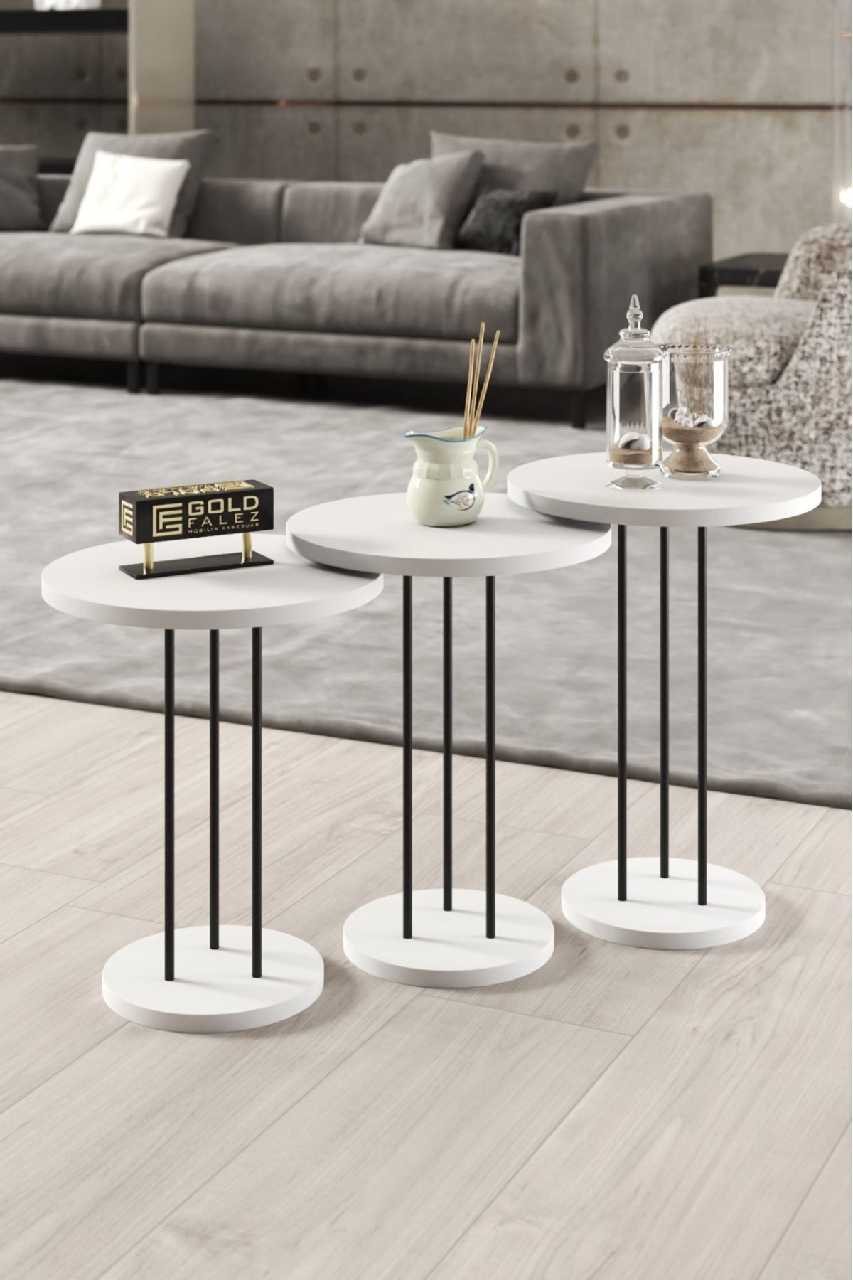 en.casa Couchtisch (3-St), 3er-Set, zweistufig, modern günstig online kaufen