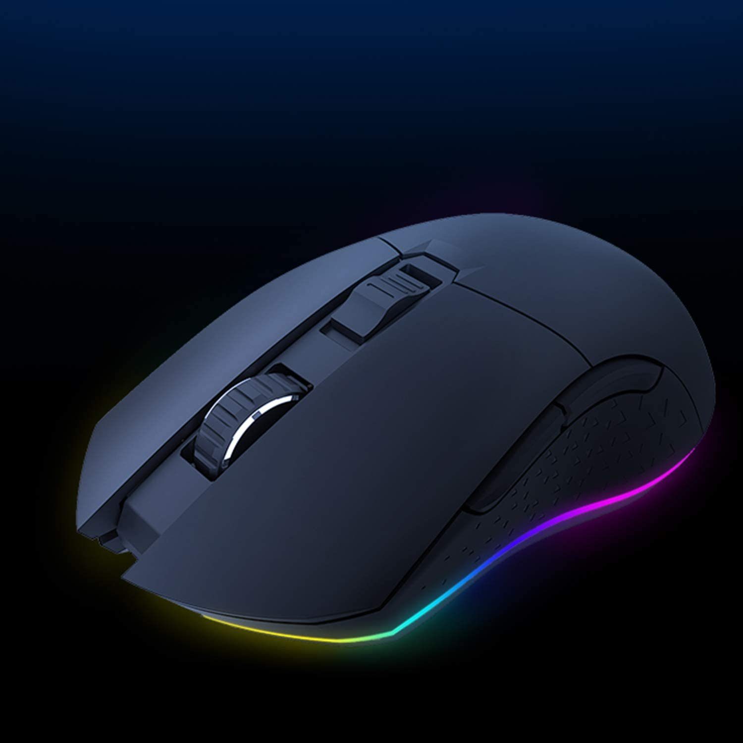 KLIM Blaze Black wireless Hände, ergonomisch  mit wiederaufladbar) Schwarz Gaming-Maus, für Gaming-Maus DPI-Anpassung (Funk, beide hochleistungs