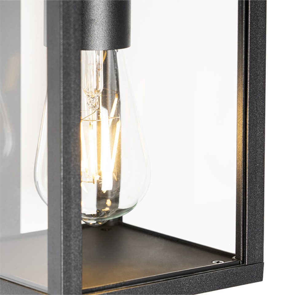 Qazqa Gartenleuchte Charlois, ohne Leuchtmittel, Warmweiß, QAZQA Laterne außen, e27, Schwarz, Aluminium, Industrie