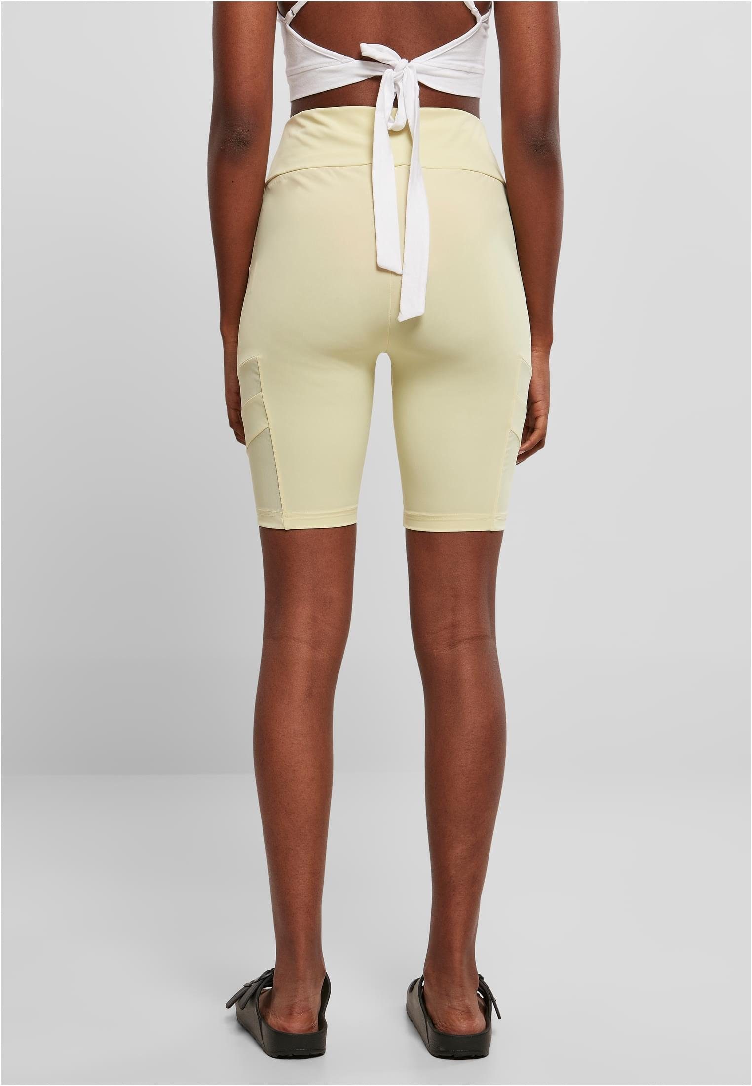 URBAN CLASSICS softyellow Ladies Waist Damen Mesh Tech Shorts (1-tlg) High Cycle Stoffhose