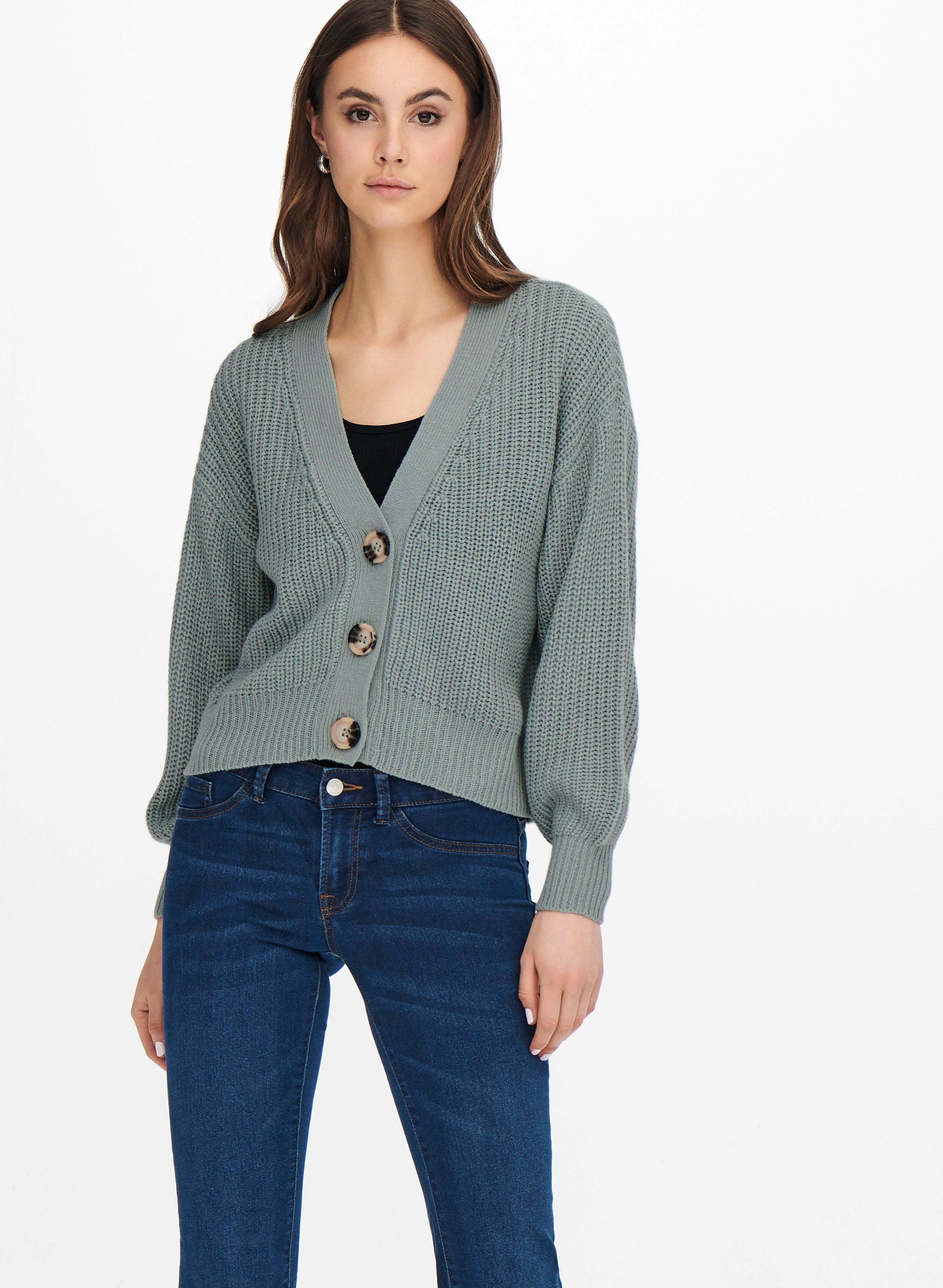 JDYJUSTY 53 KNT in S- L/S NOOS, CARDIGAN Das Länge: cm Größe trägt JDY Model Größe Strickjacke S SHORT