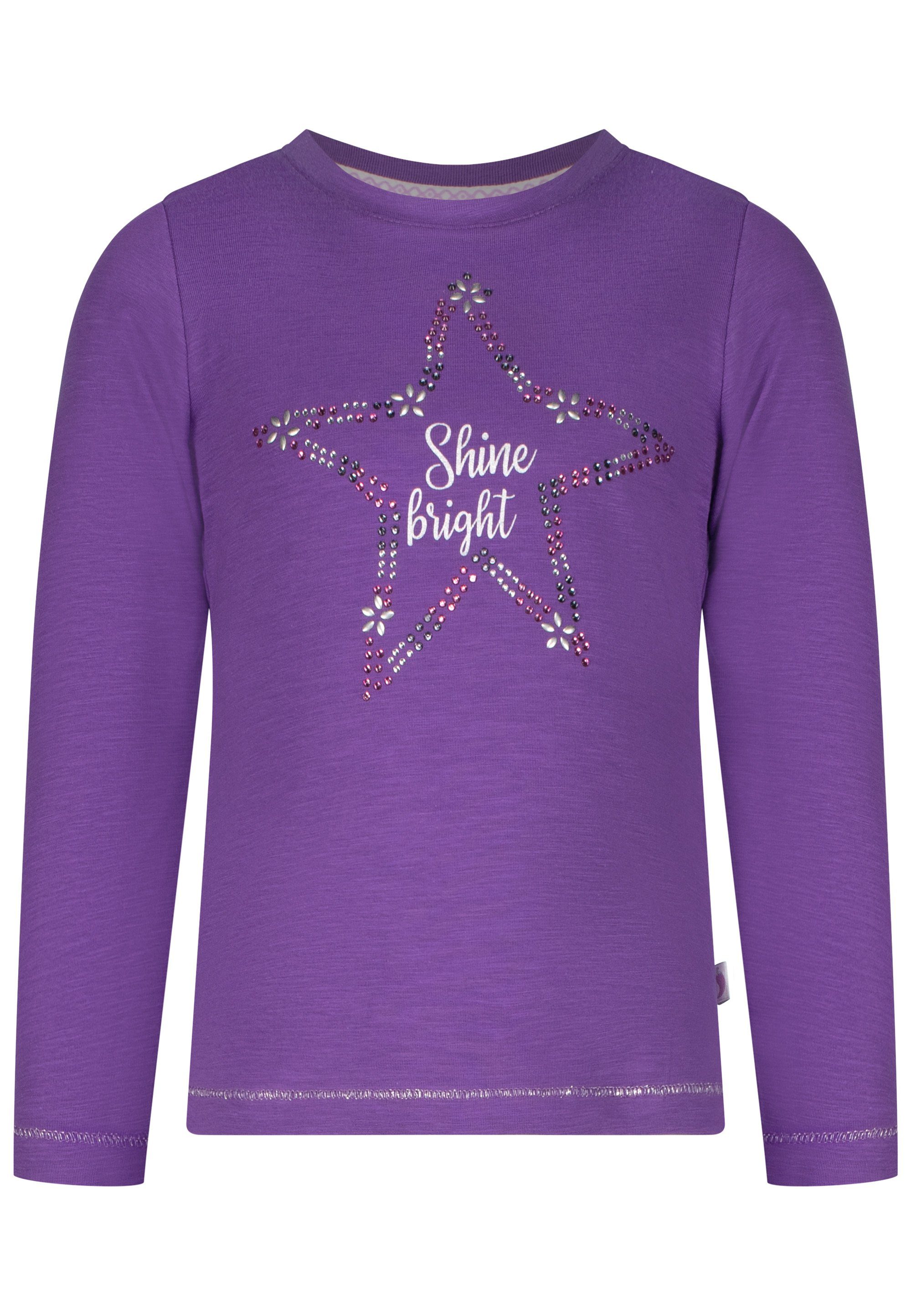 Besonderes Design SALT AND purple (1-tlg) StonesPrint LS Girls PEPPER T-Shirt Star
