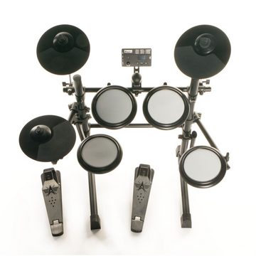 FAME E-Drum,DD-KIDDY V2 E-Drum Set, Elektronisches Schlagzeug-Set mit 144 Sounds, 12 Drumsets, Aux-Eingang, MIDI, Drumsticks, Drum Key, Mesh Heads, E-Schlagzeug, Schwarz, E-Drum Set, Elektronisches Schlagzeug, Mesh Heads