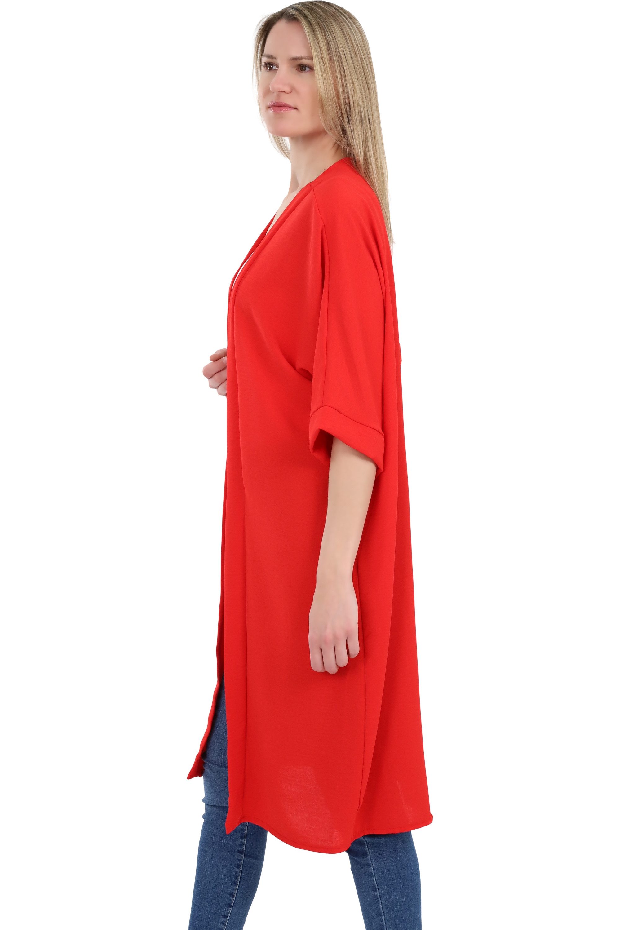 malito more than fashion Cardigan malito Damen Kimono 2342 Kimono Sommer Strand Cover up mit extraweiten Ärmeln Einheitsgröße