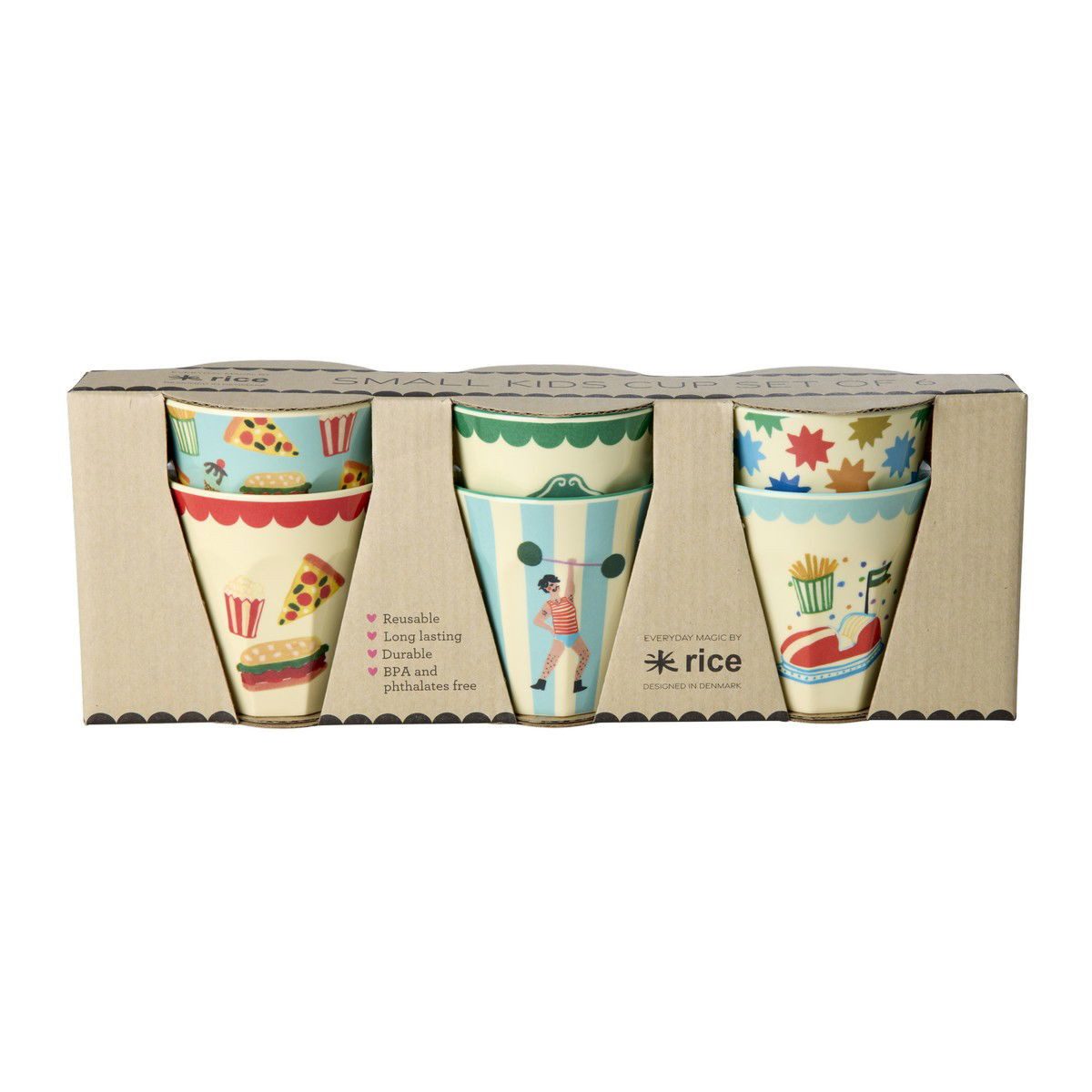 rice Becher Kinderbecher Set 6 Stück Melamin, robust, spülmaschinengeeignet