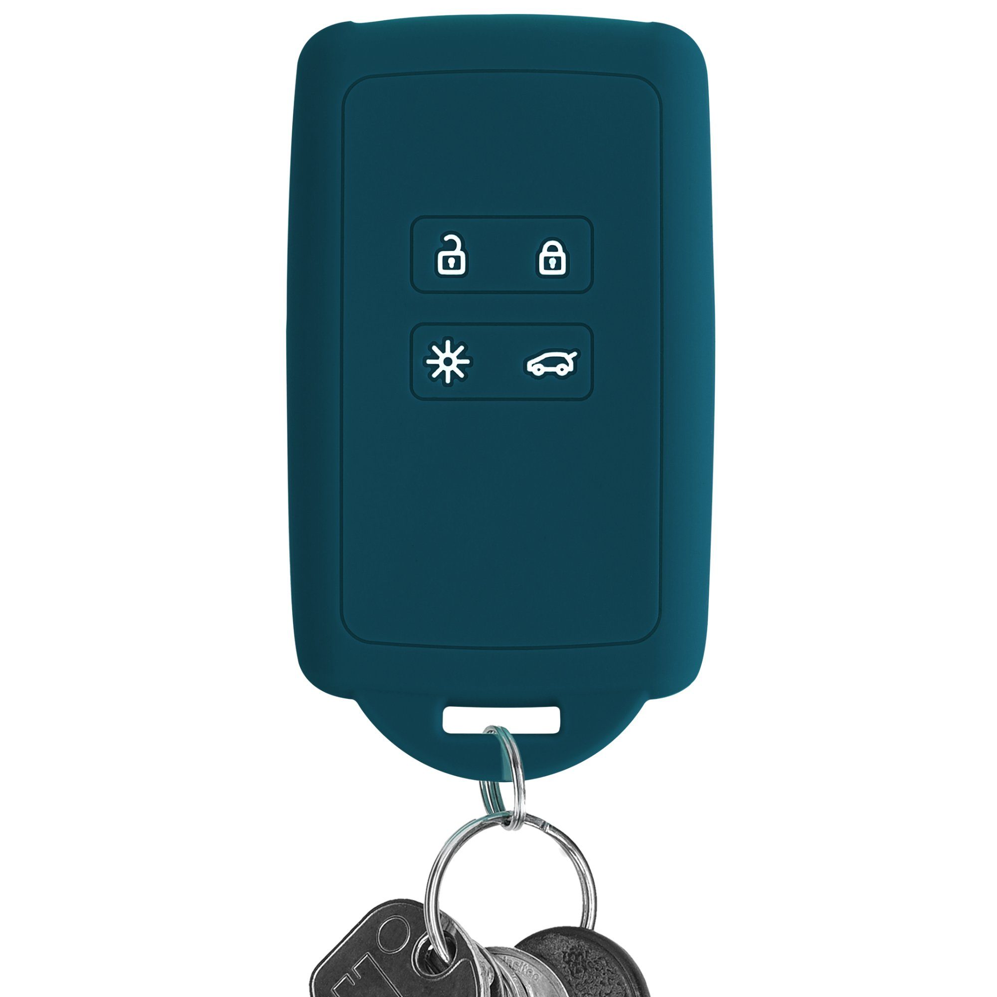 matt Schlüsseltasche Hülle Schutzhülle Schlüsselhülle Silikon für kwmobile Renault, Autoschlüssel Petrol