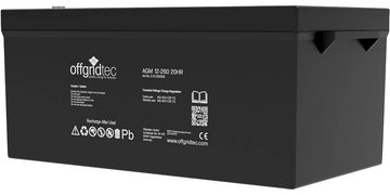 offgridtec AGM Solarbatterie Solarakkus 260000 mAh (12 V, 1 St), Schraubbare M8-Terminals