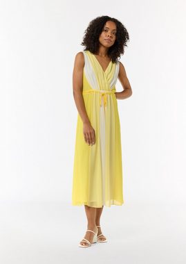 Comma Maxikleid Chiffon-Kleid mit elastischer Taille und Bindeband Gummizug