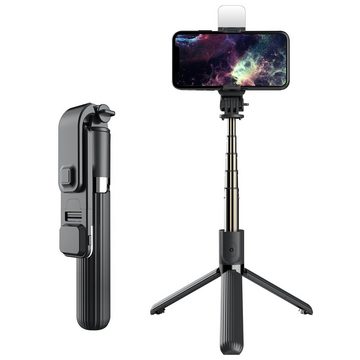 IVSO Selfie Stick Selfie Stick Dreibeinstative Lampenstative Einstellbarer Bluetooth Light Flash Selfie Stick für Smartphones, mit Fernbedienung Stativ 360 Grad Drehkopf Selfiestick (Handstativ (Flash Selfie Stick, Teleskop-Mittelsäule, Smartphone-Klammer, Bluetooth-Fernauslöser)