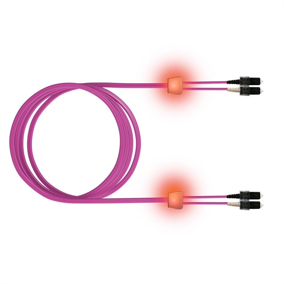 Easylan LWL-LED-Patchkabel duplex 50/125µm OM4, SC/SC Glasfaserkabel, (1000.0 cm), LSD41100100