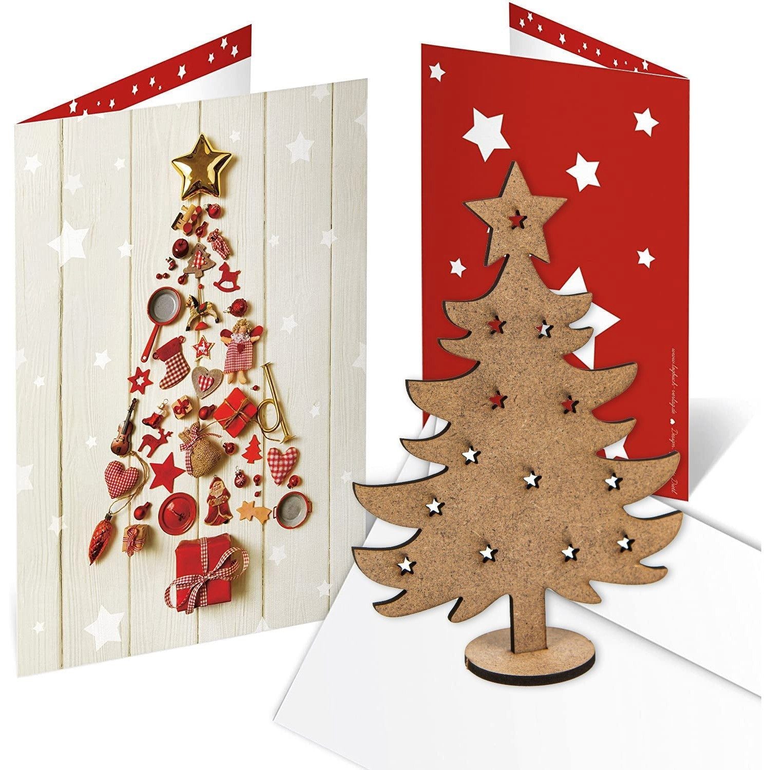 Logbuch-Verlag Klappkarte 10 Weihnachtskarten DIN A6 Klappkarten mit Umschlag – rot innen blanko