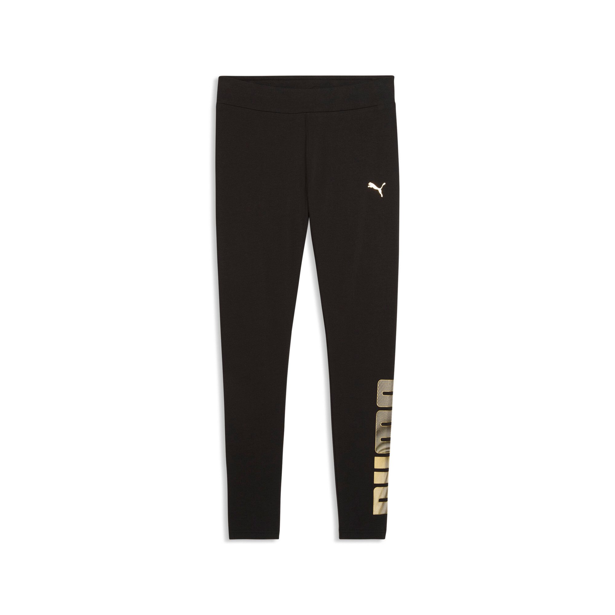 PUMA Leggings ESS LOGO LAB METALLIC LEGGINGS aus Baumwollmischung, sportlicher Stil, schmale Passform