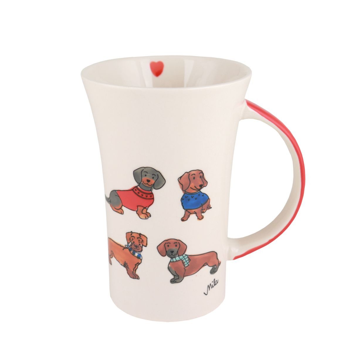Mila Becher Mila Keramik-Becher Coffee-Pot Dackelfreunde, ca. 500 ml, Keramik