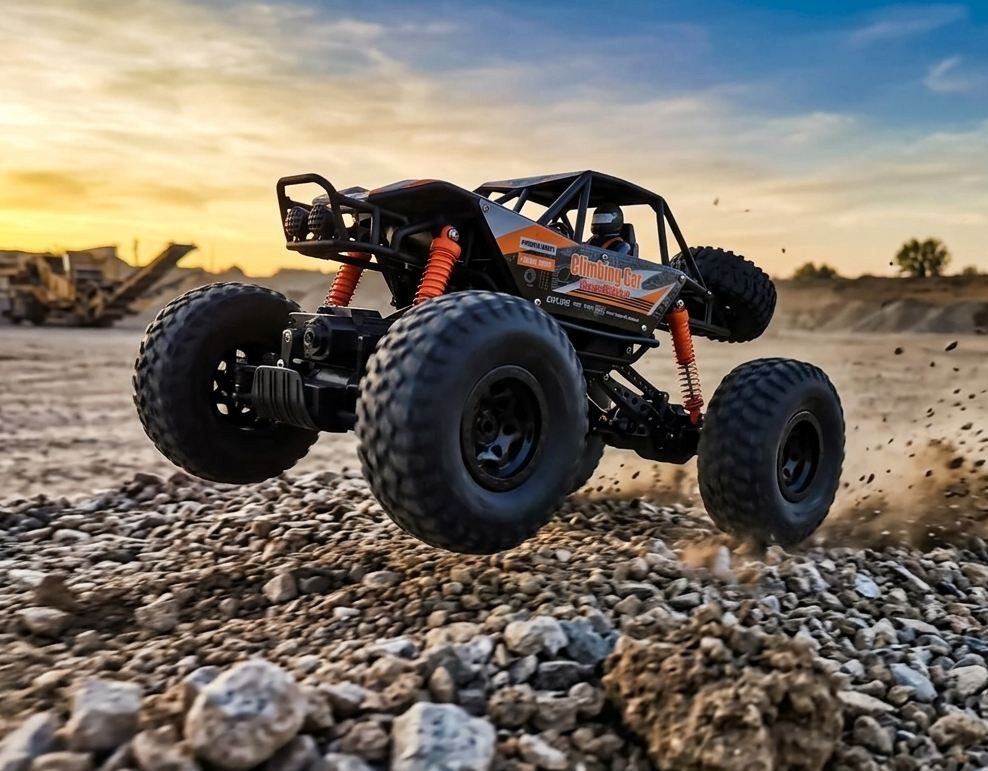 BruKa RC-Auto Robuster Geländewagen X-WARRIOR mit LED-Scheinwerfern, Ferngesteuertes Auto mit 4x4 Allradantrieb, 50cm