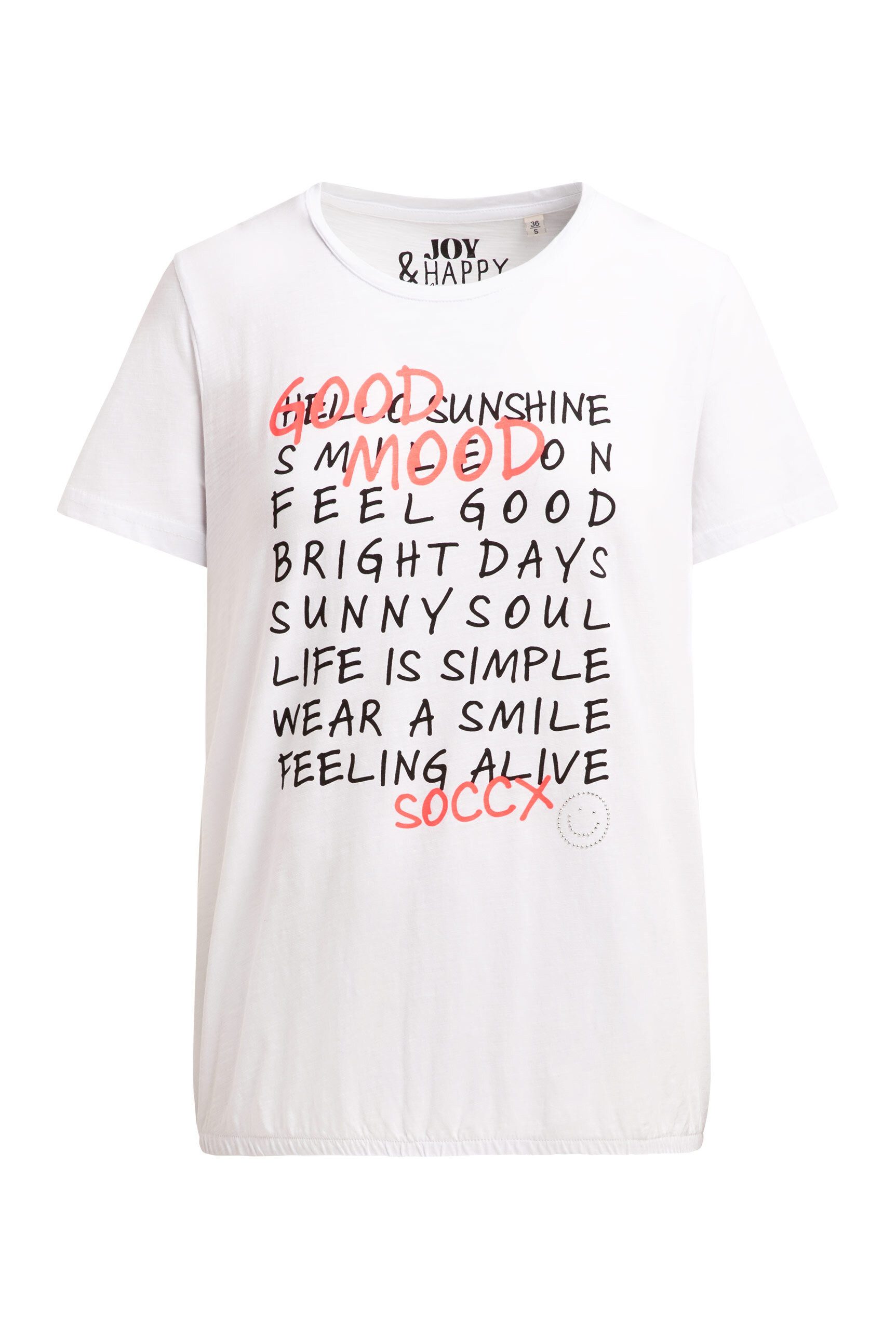 SOCCX Rundhalsshirt mit Gummizug im Saum