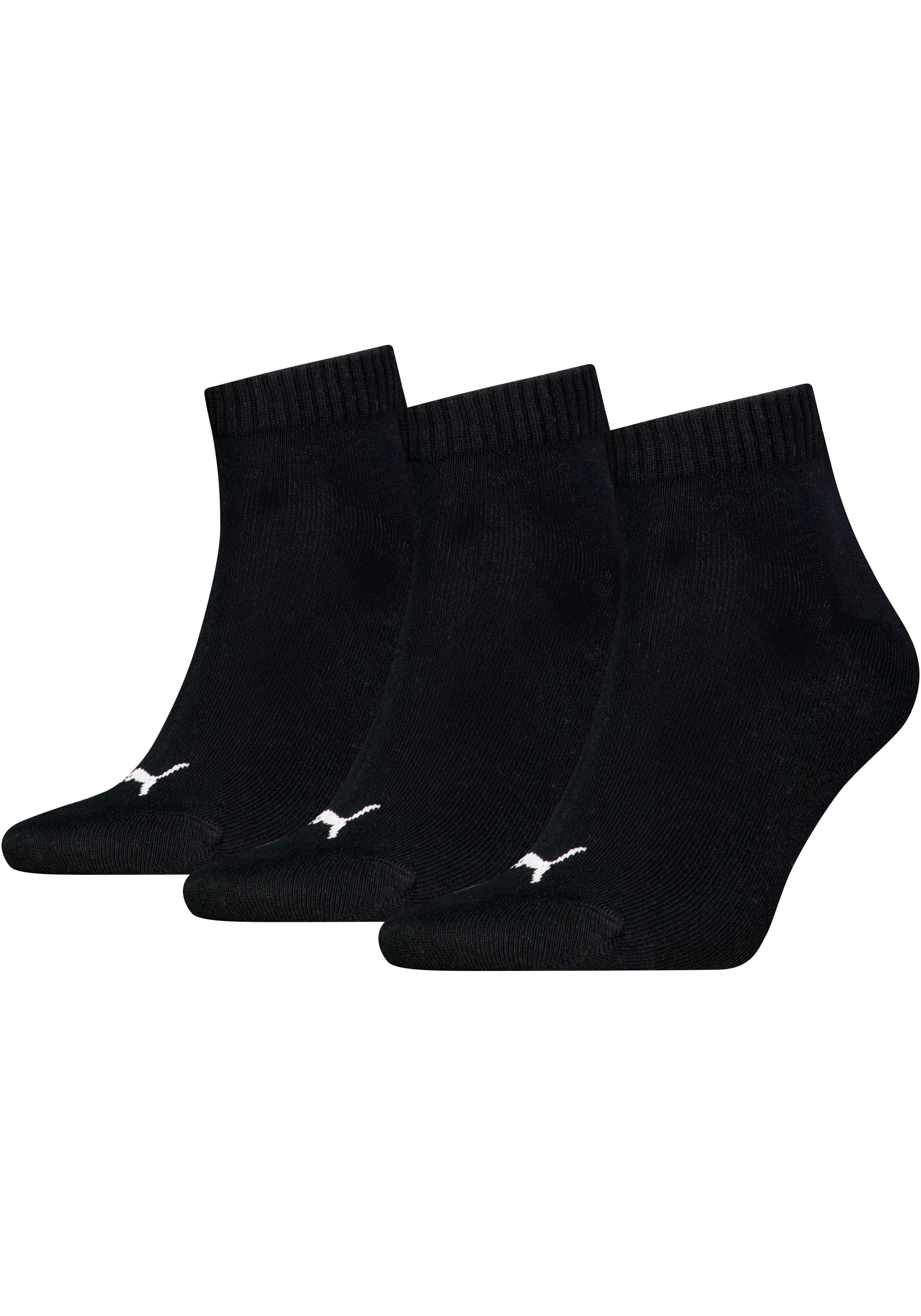 PUMA Kurzsocken (3-Paar) Atmungsaktiv, Rippenbündchen, weiche Baumwollmischung