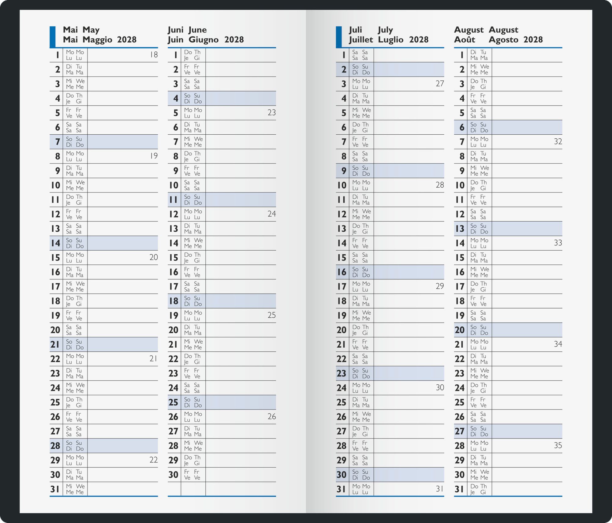Baier & Schneider Taschenkalender Taschenkalender Mod. 756 2027 A6 schwarz – Bild 3 von 3